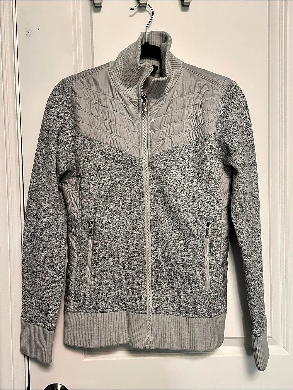 Marmot Women’s Medium Gray Hybrid Sweater Fleece Quilted Full Zip Jacket
